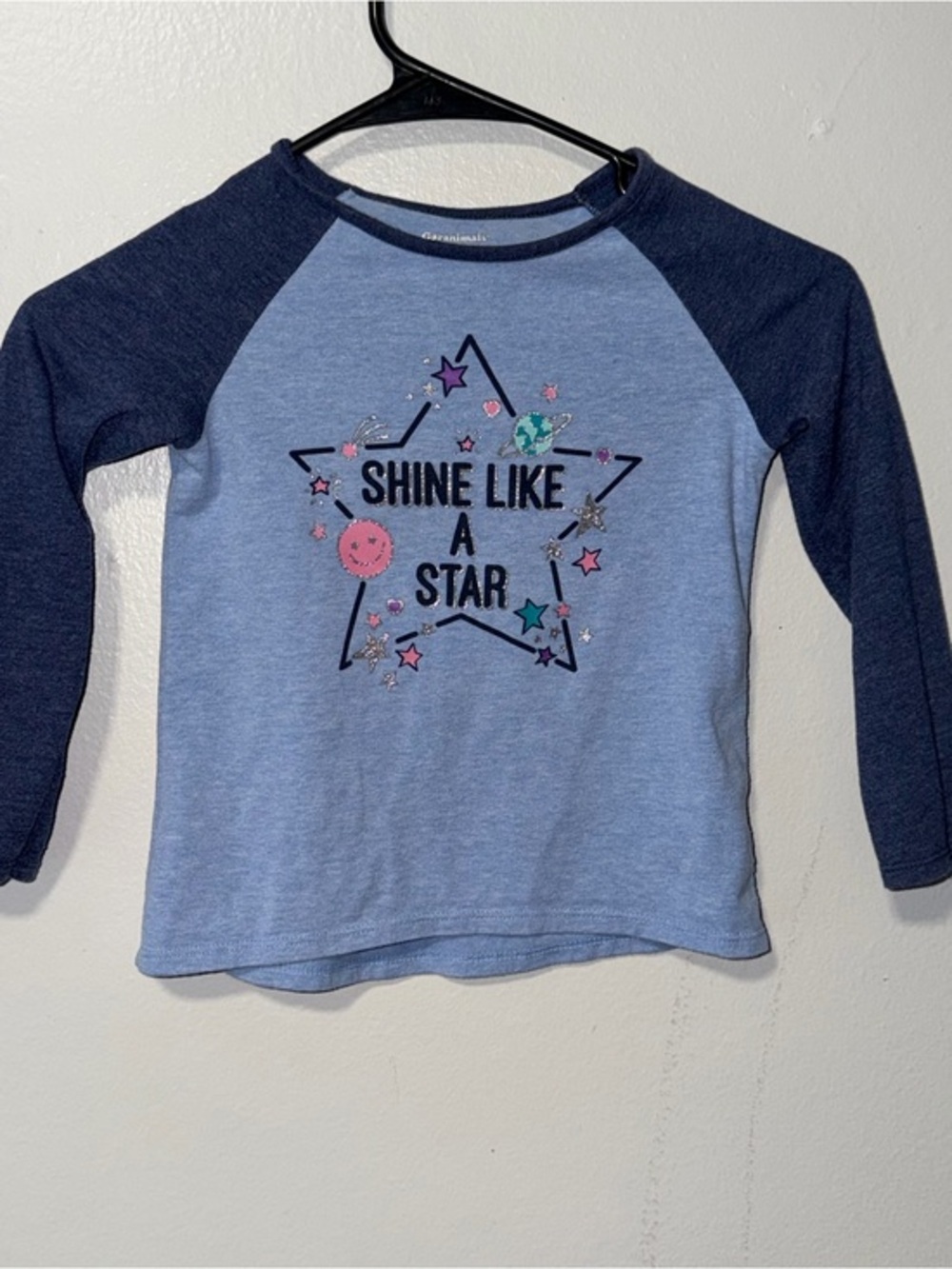 Garanimals Light Blue & Navy 'Shine Like a Star' Raglan Tee